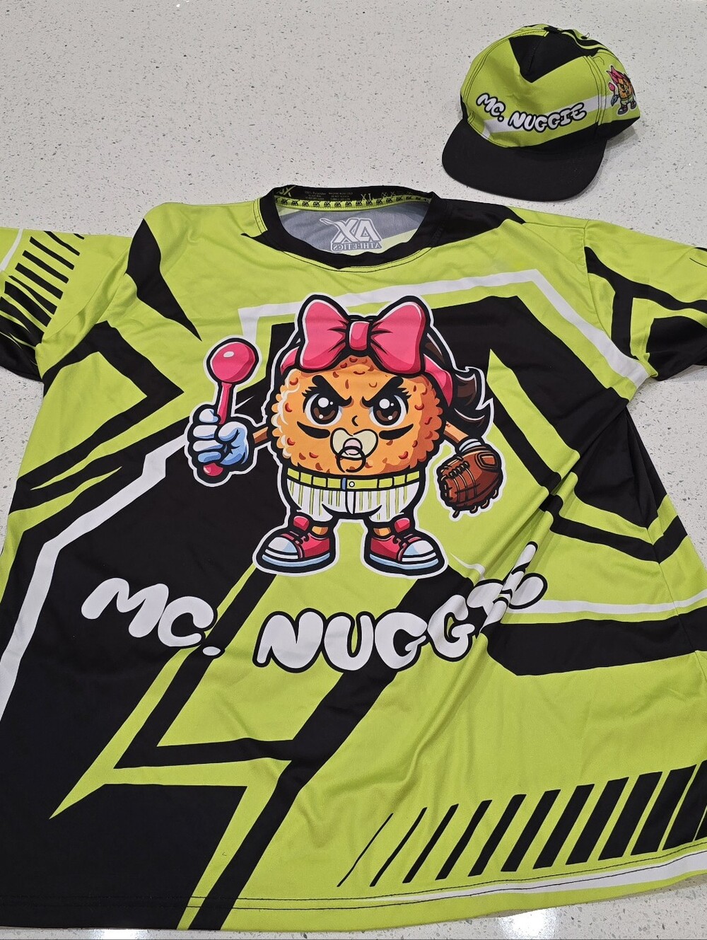 Mc Nuggie Baseball Softball Jersey + Hat #17 Sanchez Athlete Colorful Costume
